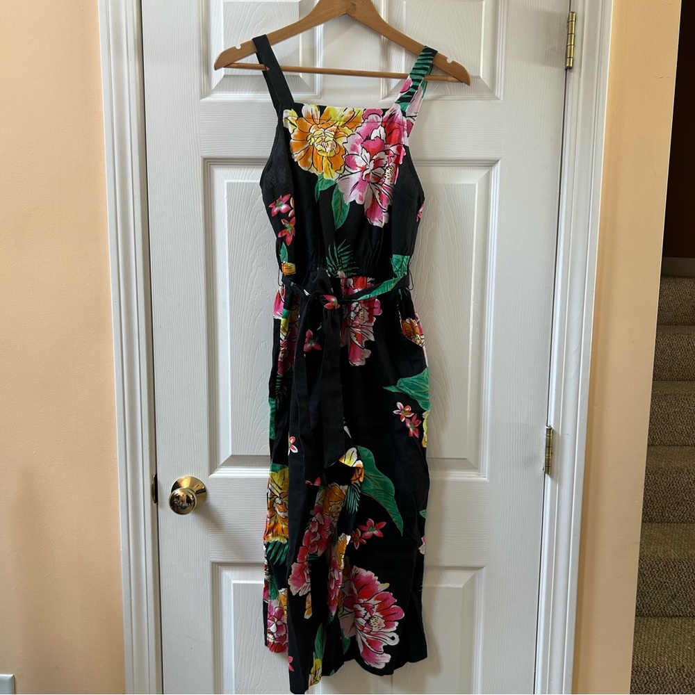 Old Navy Linen Floral Wide Leg Jump Suit Romper Size XS